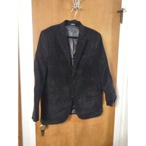 Stafford Men's Blazer Size 42R Black Corduroy Jacket Sport Coat